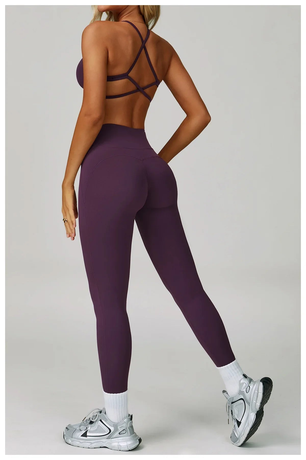 Hearuisavy Women's Running Comfort 2Pcs Sports Pants Set High Waist Push Up Workour Sportswear Casual Cycling Jogging Yoga Bras