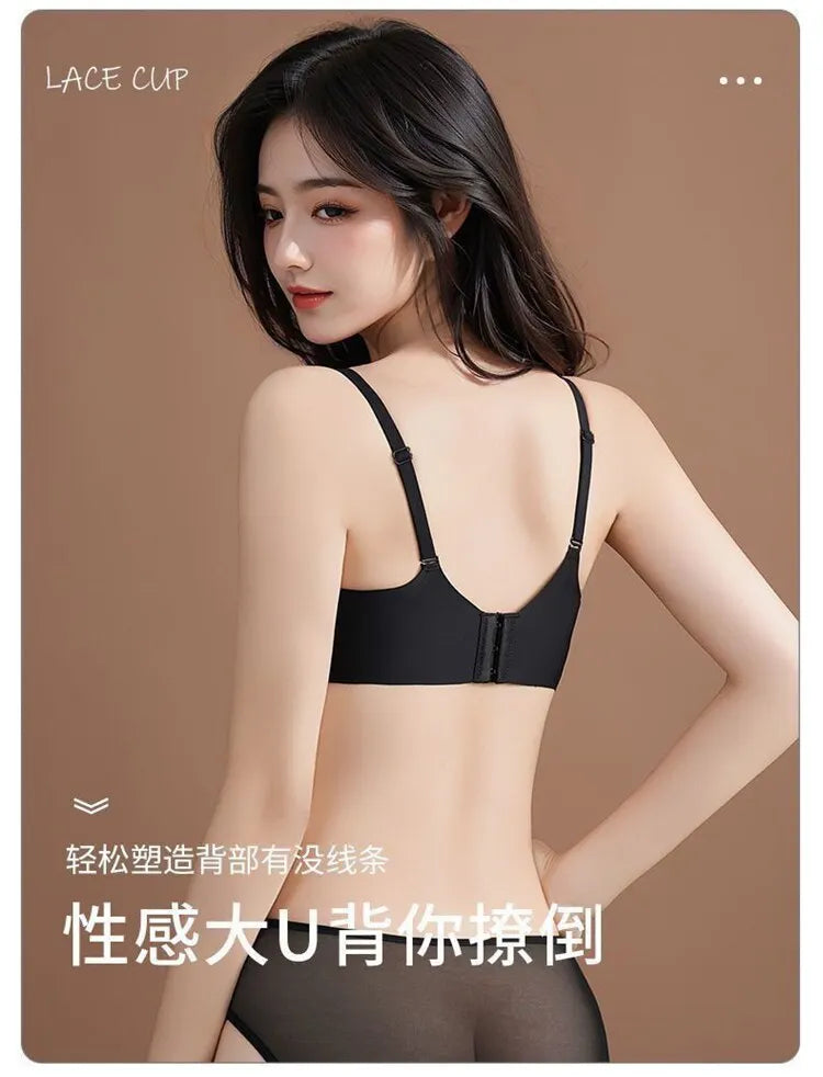 Japanese Sexy Lace Bralette Wireless Bra for Small Chest, Push Up, Side Coverage, Fights Sagging, New Trendy MOYISU Sexy Tushy B