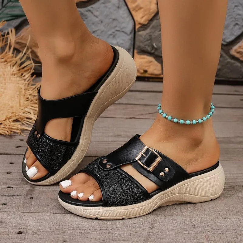 2026 Fashion  New Hot Women Slippers Comfort Wedge Shoes Ladies Platform Sandals Casual Slippers