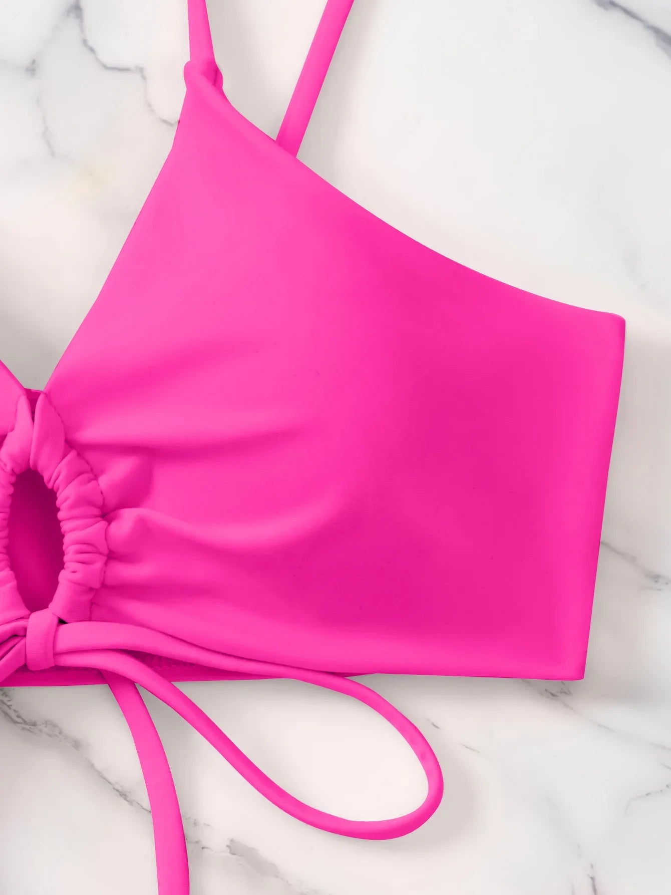 New Women's Swimsuit High Waist Two Piece Bikini Set Hollow Out V-neck Bandage Cross Backless Beach Swimwear Summer Bathing Suit