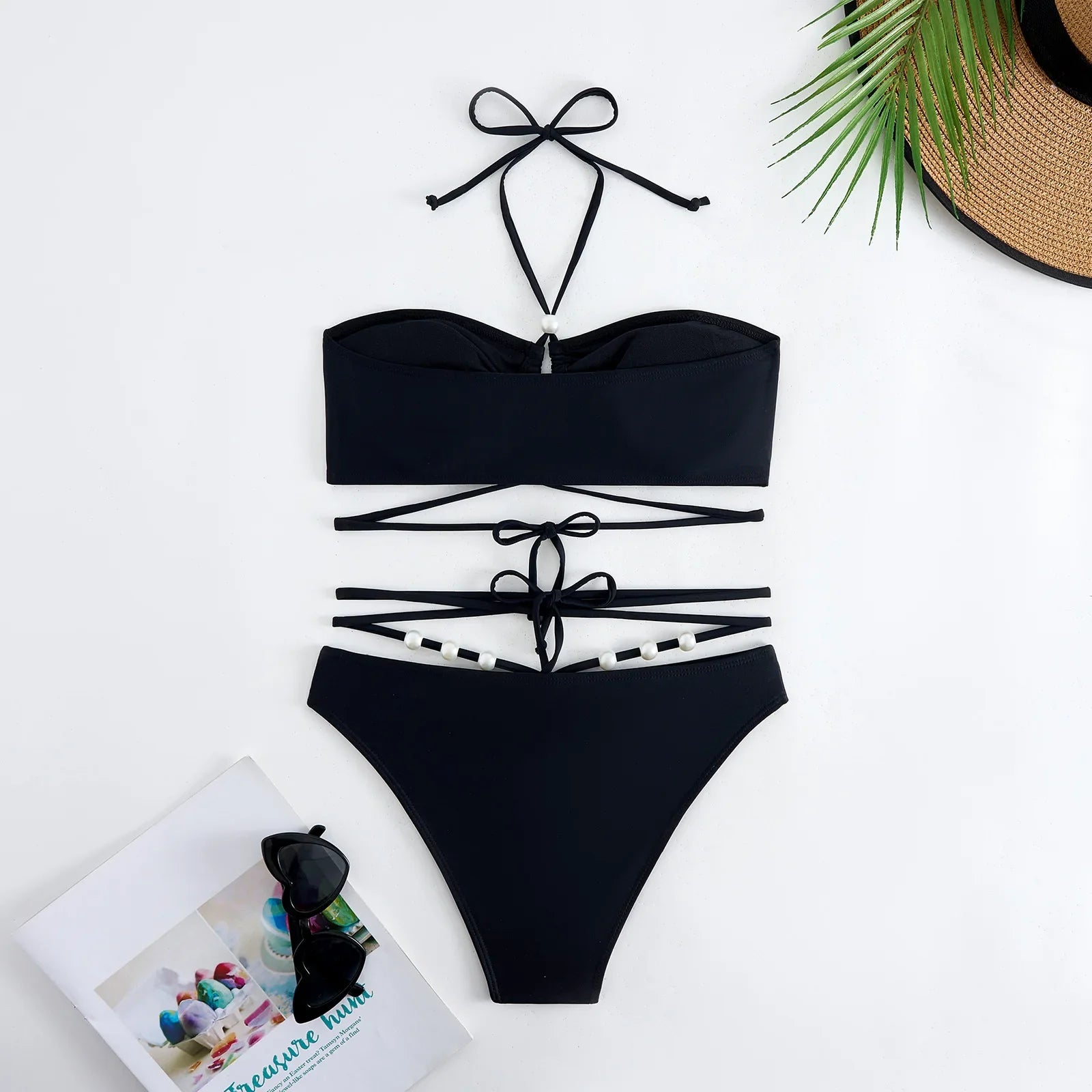 3 Pieces Halter Bikini 2026 & Beach Dress Bandage Swimsuit Women Sexy Swimwear Female Bather Swimming Bathing Swimming Swim Suit