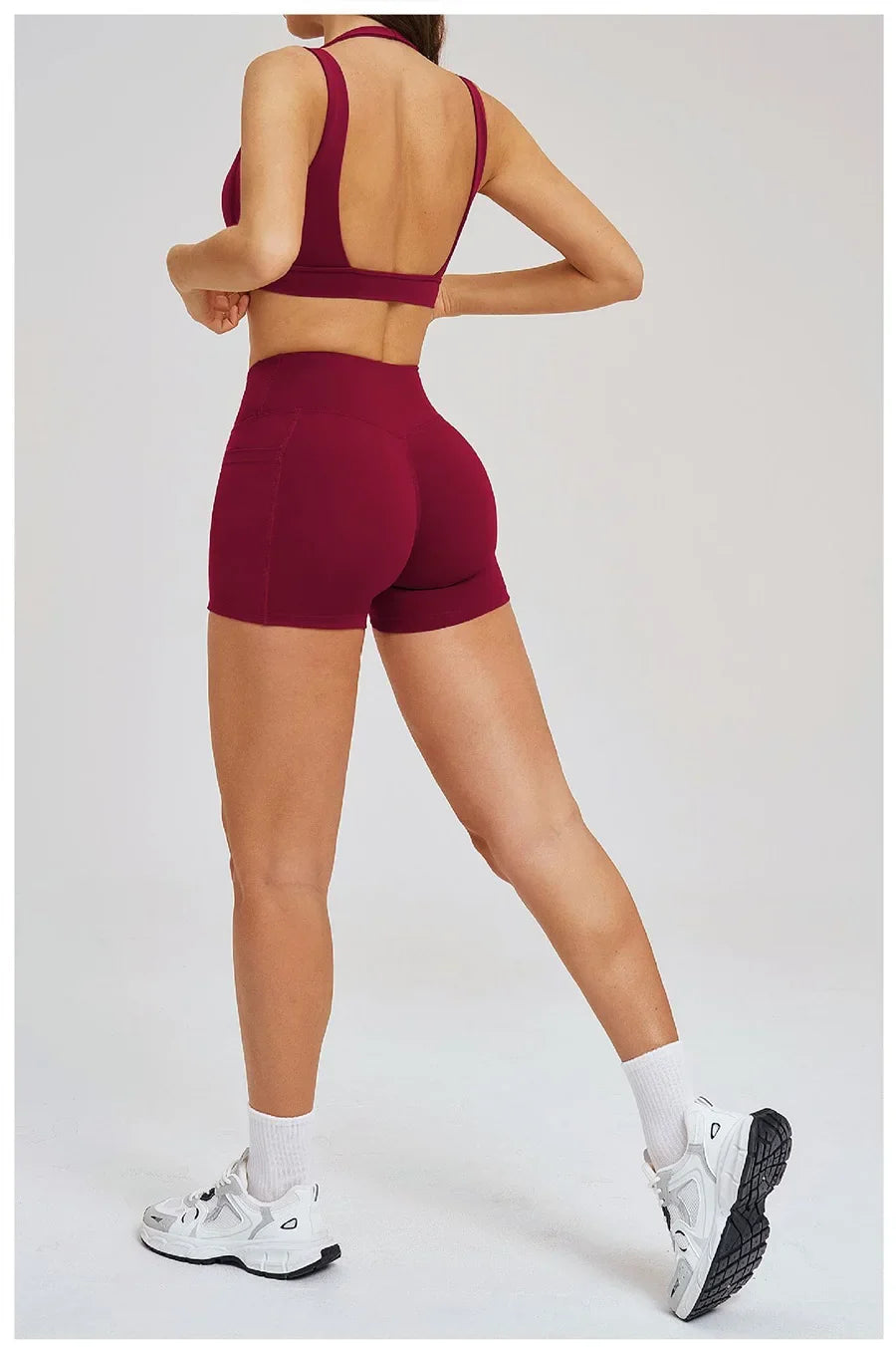 Women' Sports High Waist Shorts Set Fitness Cycling Elastic Sports Pants Yoga Bra Set Gym Sportswear Workout Set Athletic