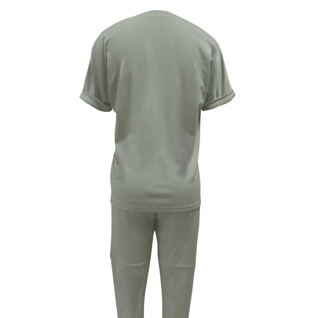 Women's suit sports casual two-piece short-sleeved suit plus size mom