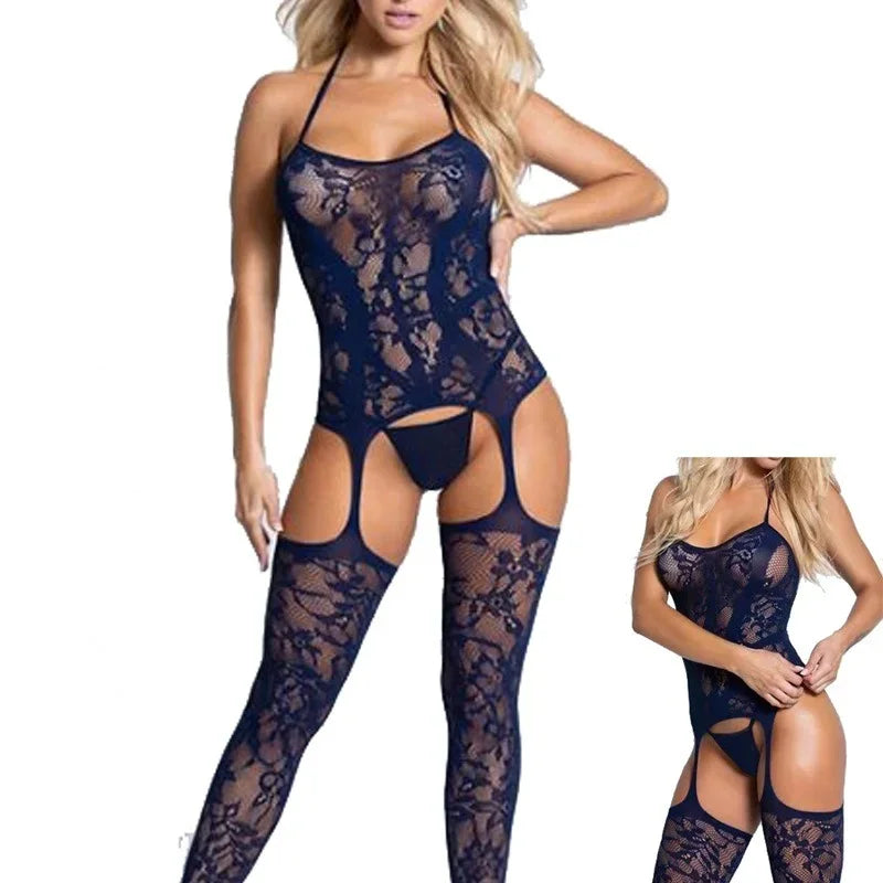 Sexy Mesh Fishnet Bodystockings for Women Erotic Lingerie Plus Open Bra Crotchless Teddies Bodysuits Female Sexy Underwear