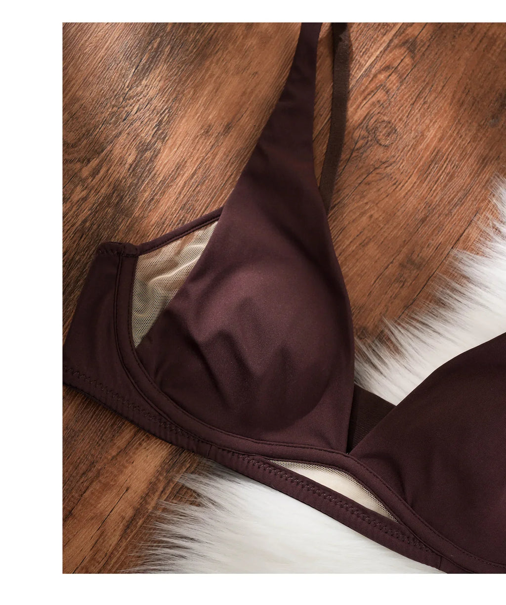 Elegant Deep V Rabbit Ear Bra 2026, Wireless Invisible Summer Bralette, Breathable Comfort Bra for Small Chest, Sophisticated