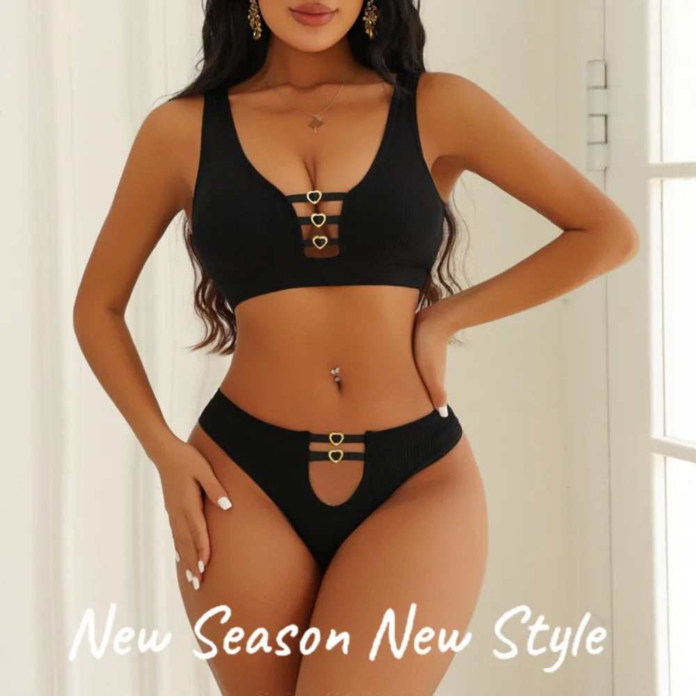 Sexy seamless underwear set push-up bra vest sports breathable push-up set