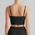 Color-block Fake Two-piece Yoga T Shirts Women Thin Straps Bow Padded Slim Sports Camisole Gym Running Training Fitness Tank Top