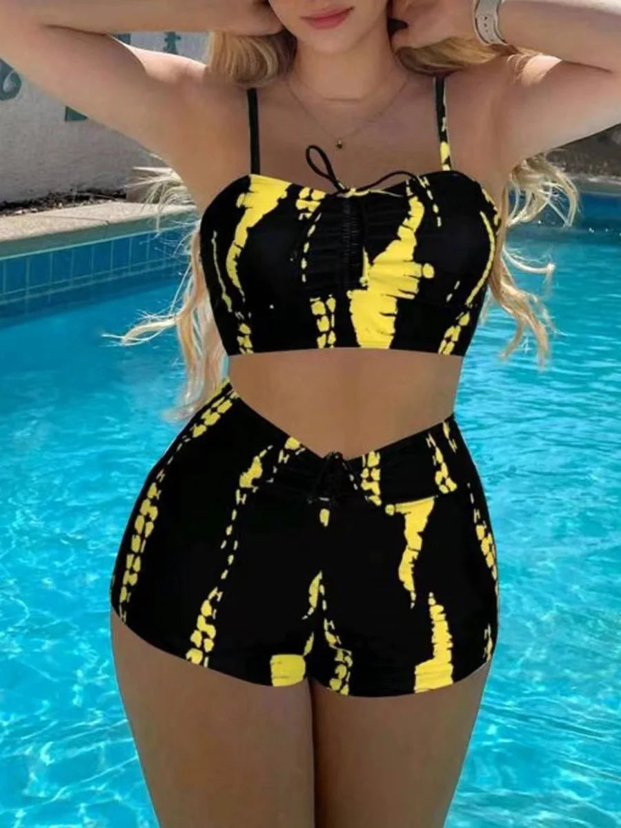 2026 Print High Waist String Two Piece Bikini Women Swimwear Female Swimsuit Bathers Bathing Swimming Suit Beachwear Summer