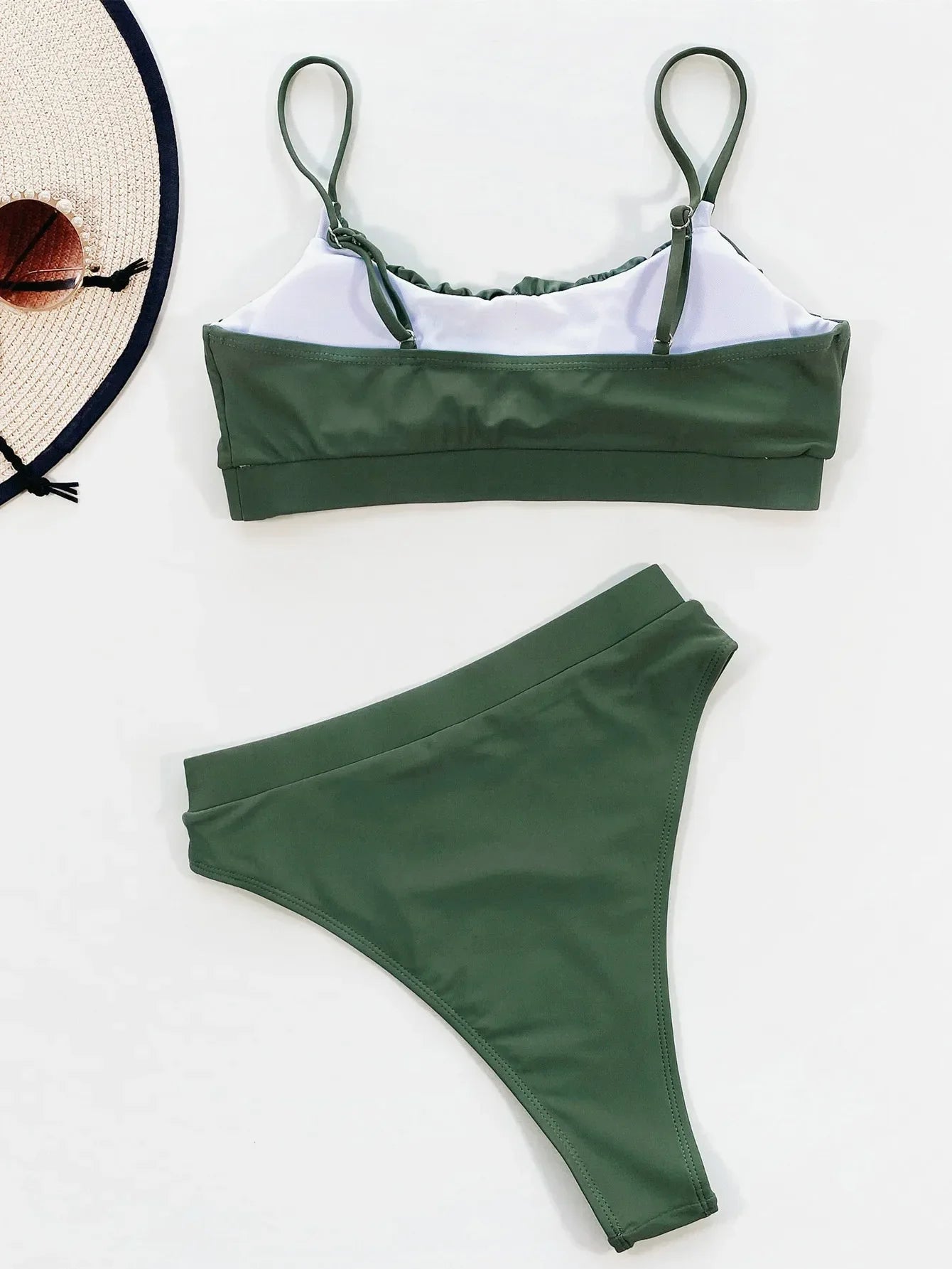 Bikini 2026 Sexy Solid High Waist Pleated Swimwear Swimsuit Women Bikinis Set Bathing Suit Beach Bikini Female Push Up Banadores