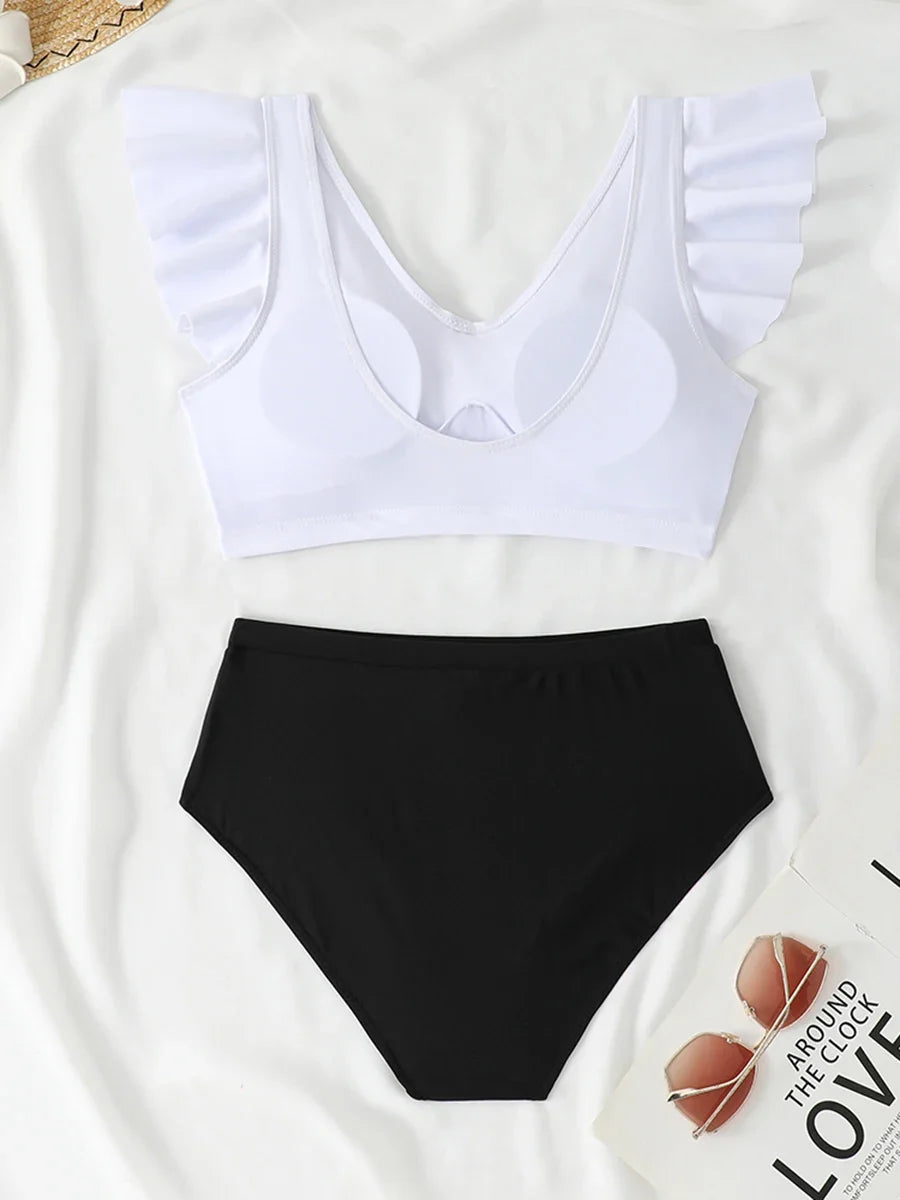 2026 Ruffle Bikinis Women Sexy Swimwear Female High Wasit Swimsuit Bathers Bathing Swimming Swim Suit Beachwear Summer