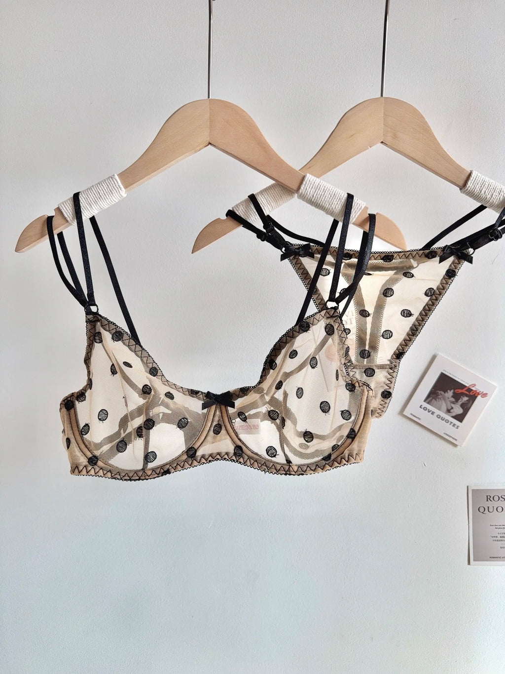 Affordable French Lace Lingerie Set | Sexy Mesh Push Up Bra for Big Bust, Ultra Thin Slimming Anti Sag Women's Bra Set MOYISU AB