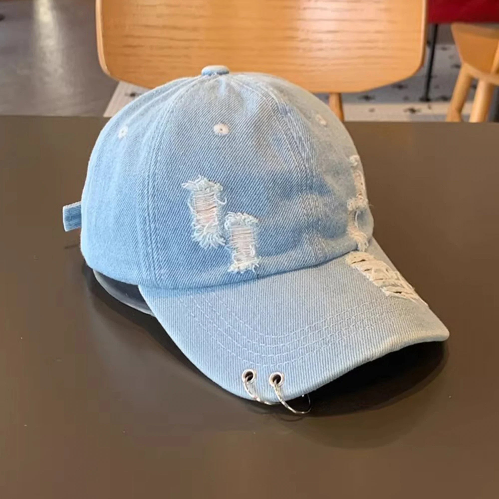 Men Women Denim Baseball Cap Stylish Solid Color Adjustable Hats for Travel Daily Wear Summer Sun Hats