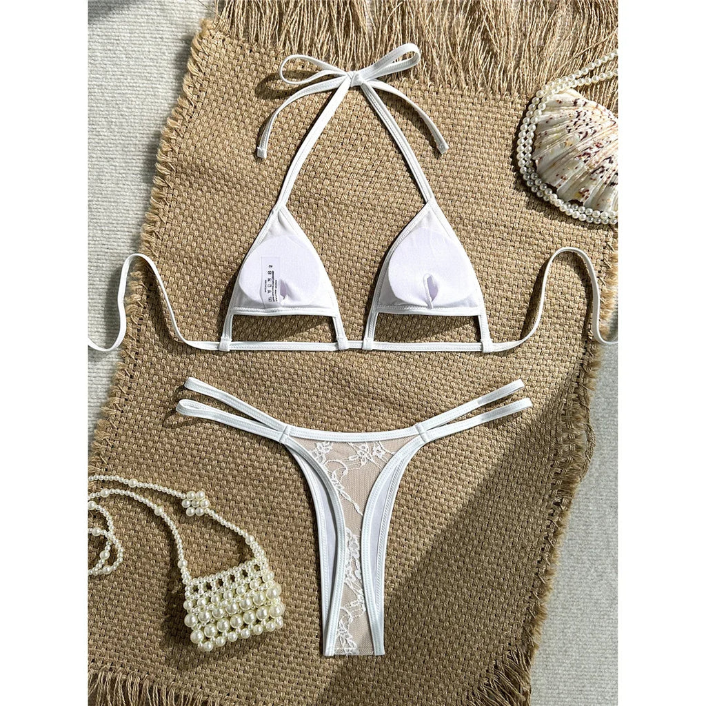 Sexy Extreme String Mini Micro Thong Bikini Female Swimsuit Women Swimwear Two-Pieces Bikini Set Bather Bathing Suit Swim V8373