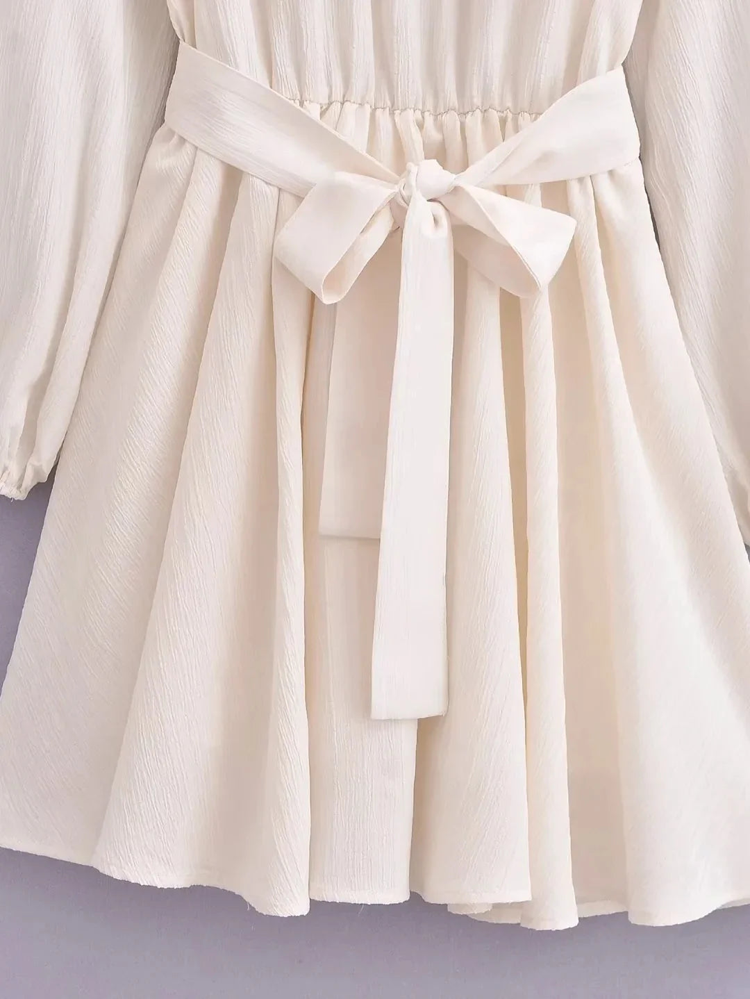 Foridol Ruffles Tierred Beige Lantern Sleeve Women's Dress Spring Summer O Neck Casual Short Vestidos A-line Beach Dress 2025