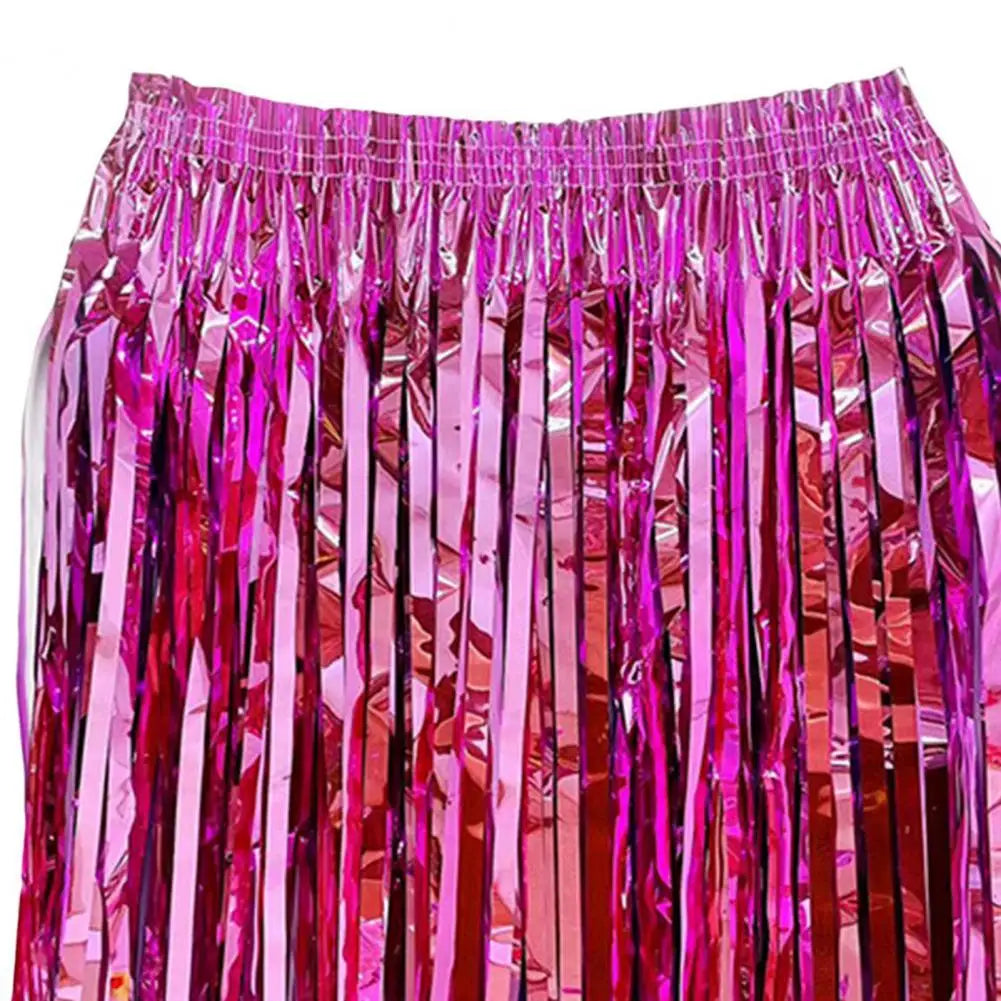 Sequin Cheerleading Team Dress for Adults Kids Rain Skirt Dance Costume Streamer Fringe Half Skirt for Beach Parties