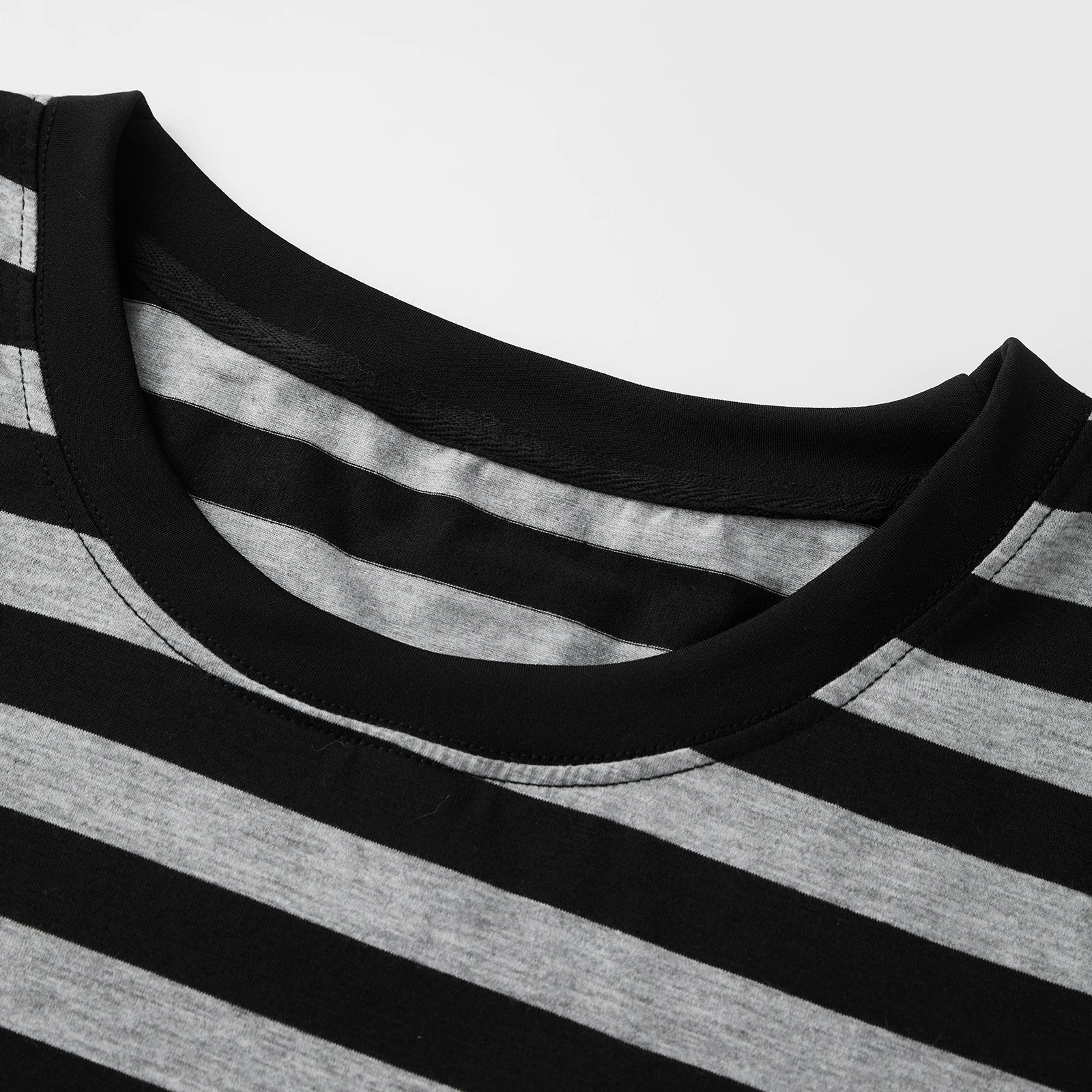 Women Striped Print Long Sleeve Tops Fitted Round Neck Fall T-shirts Casual Streetwear for Daily Office Party