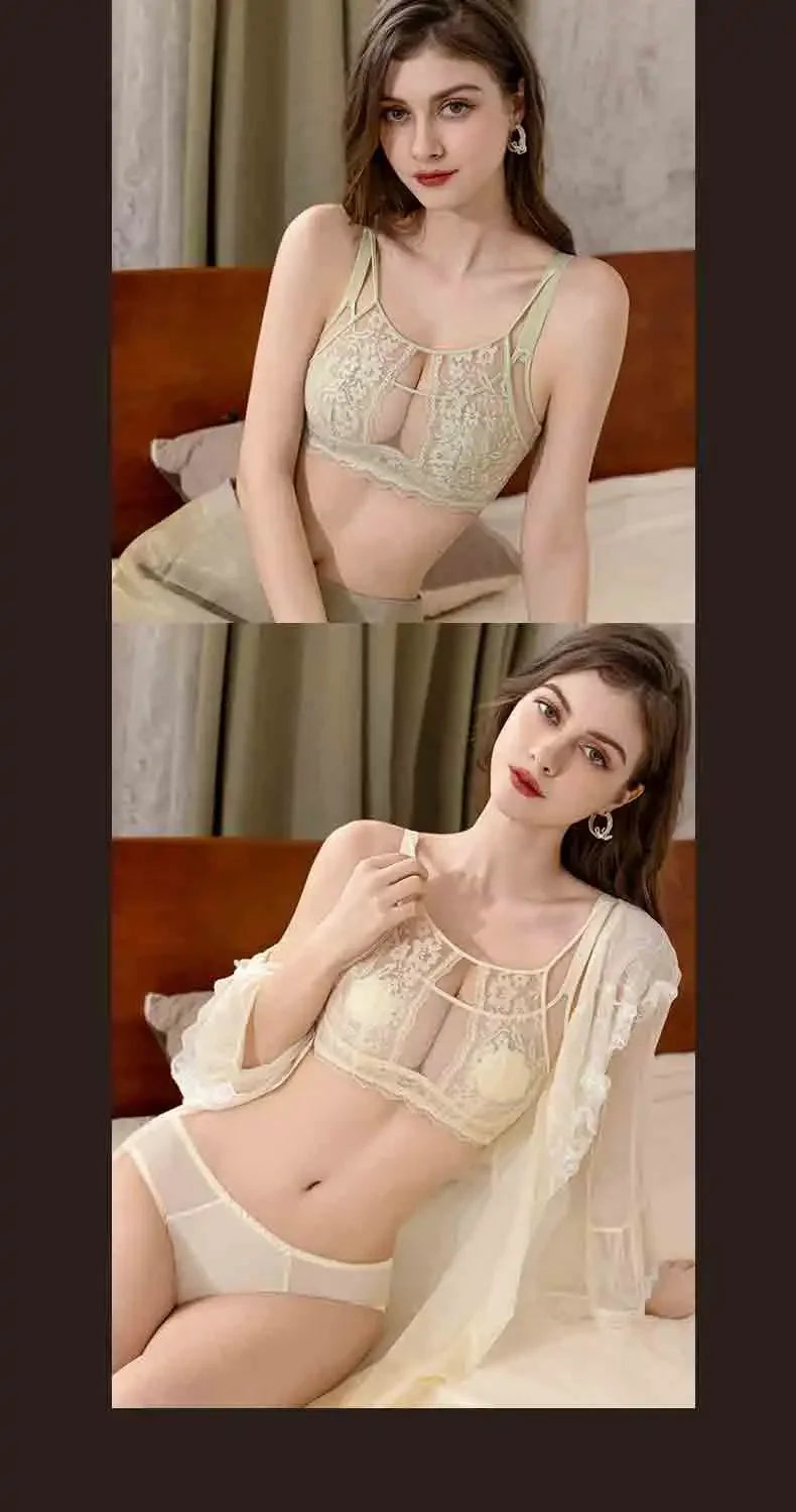 MOYISU Grande Taille Ultra Thin Bra Sheer Lingerie High Bust Anti Sagging Support Push Up Sexy Summer Bralette Large Cup Women