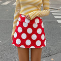 Summer Women Mini Skirts Slim Fit Bodycon Short Skirt Dot Print Irregular Wrap Skirt Fashion Y2K Retro Mini Skirt Streetwear