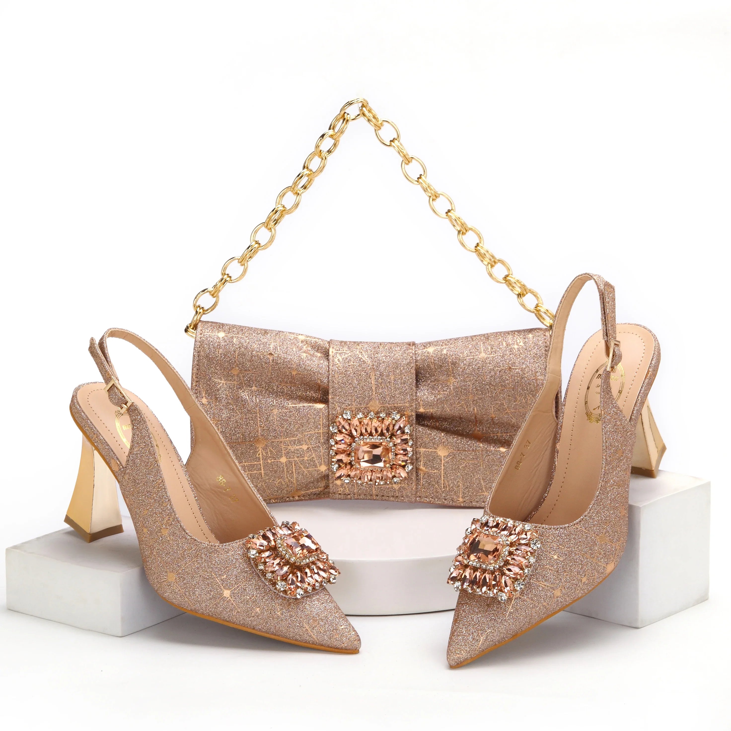 Doershow hot selling Shoes and Bags To Match Set Italy Party Pumps Italian Matching Shoe and Bag Set for Party! 1-10