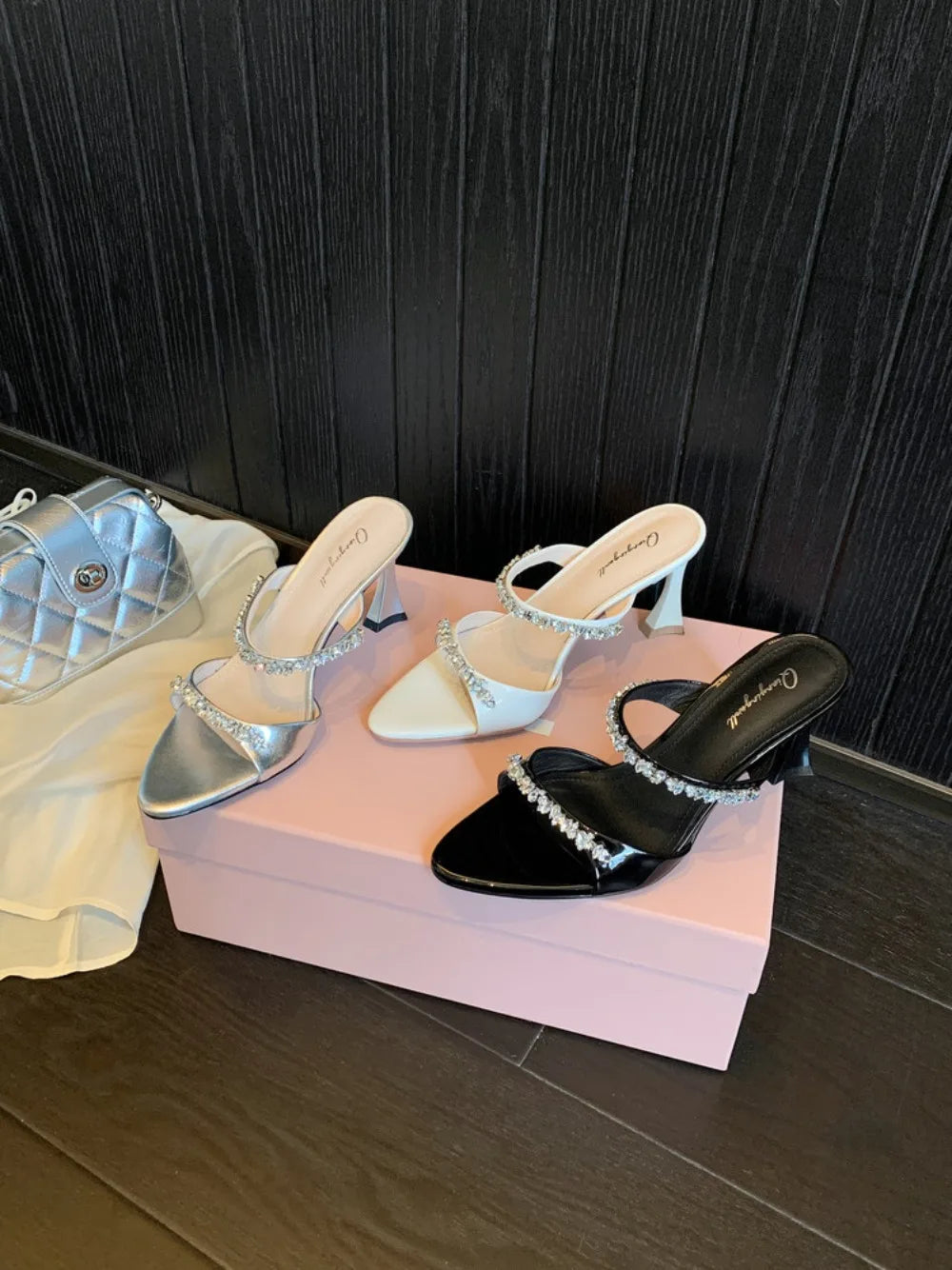2026 New Style Luxury Rhinestone Slippers For Women's Slip-on Elegant Princess Dress Shoes Top Quality Pumps Fashion Sandals