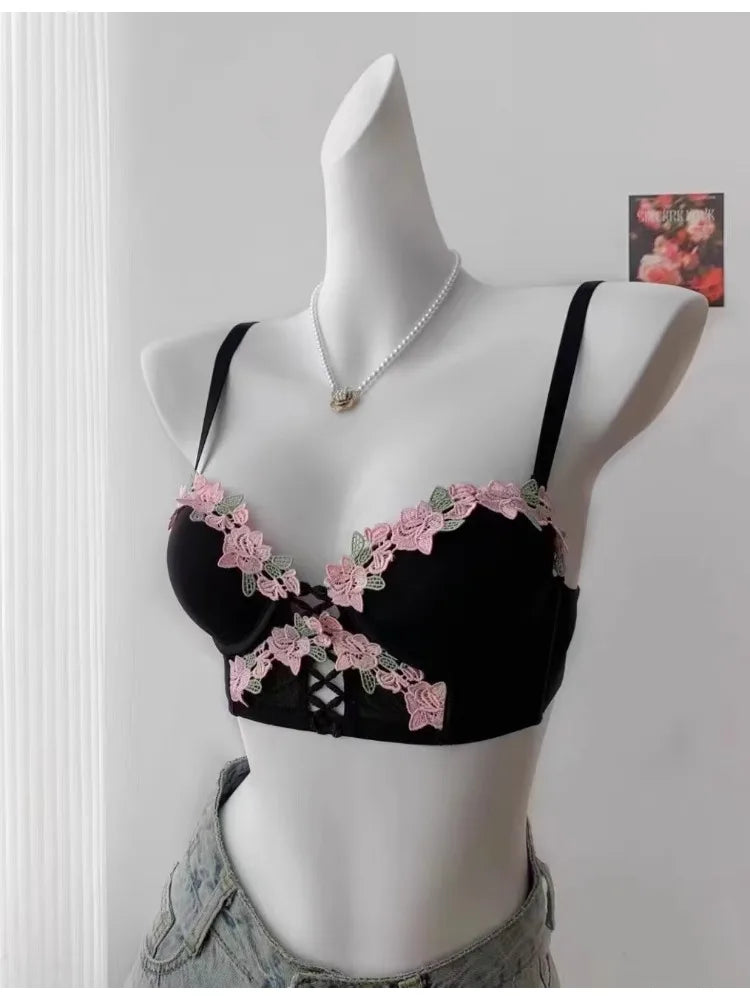 MOYISU London Anime Bralette - Delicate Wireless Bra for Set Teens, Japanese Summer Underwear Small Bust Close-Fit Subtle Allure