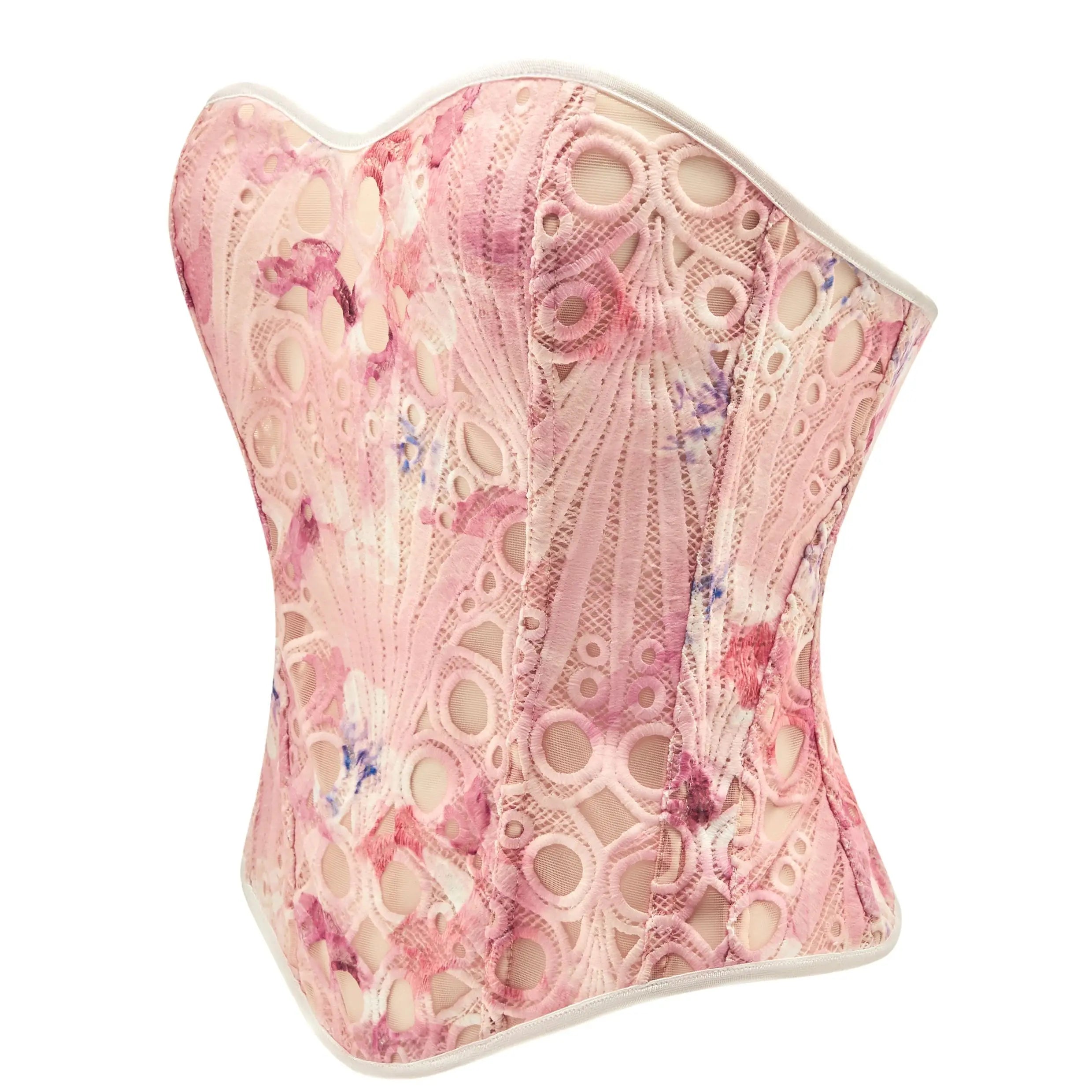 European and American waist cinching jacquard court corset abdominal and chest support tight fitting shapewear bone suit summer