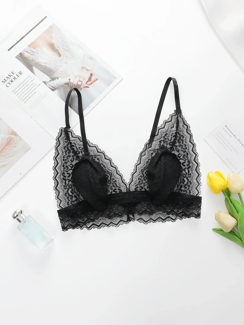 Sexy Lace Deep V Bralette for Women Casual Beach Wear bra Y2K Aesthetic Crop Top  Summer Vacation Outfit Lingerie bra A2375