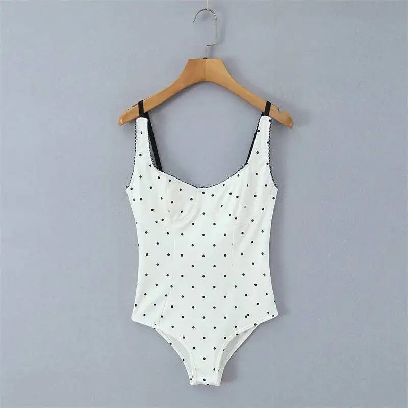 Sexy polka dot camisole for women, 2026 spring/summer design, slim-fit outerwear bodysuit JOXC
