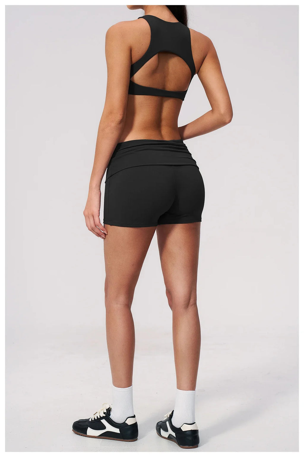 Tight Yoga Clothes Women Speed Drying Shock-absorbing Sports Vest Fitness Suits Outwear Gym Flip Waist Shorts Workout Clothes