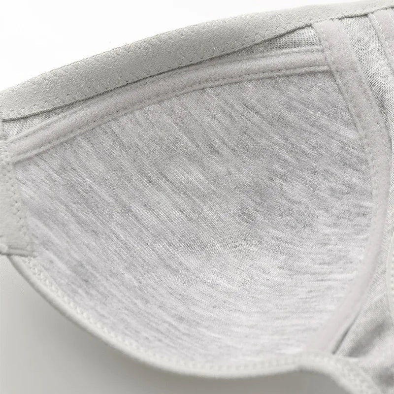 Women's Bra Wire-Free Front Closure Solid Color Full Coverage Fixed Cups More Considerate for Middle-Aged And Elderly Individual