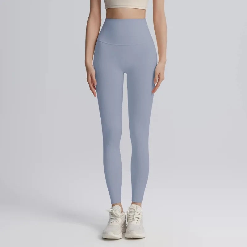 Women's High-Waist Yoga Exercise Pants Tight Fitting High Elasticity Gauntlet Line Nude Feeling Hip Lifting Gym Trousers
