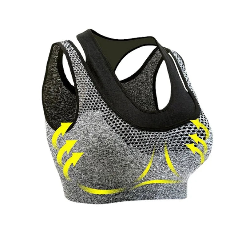6 Colors Sports Bra Women Cross Hollow Back Gym Jogging Crop Top Female Tops Yoga Fitness Shockproof Vest Sport Bras for Women