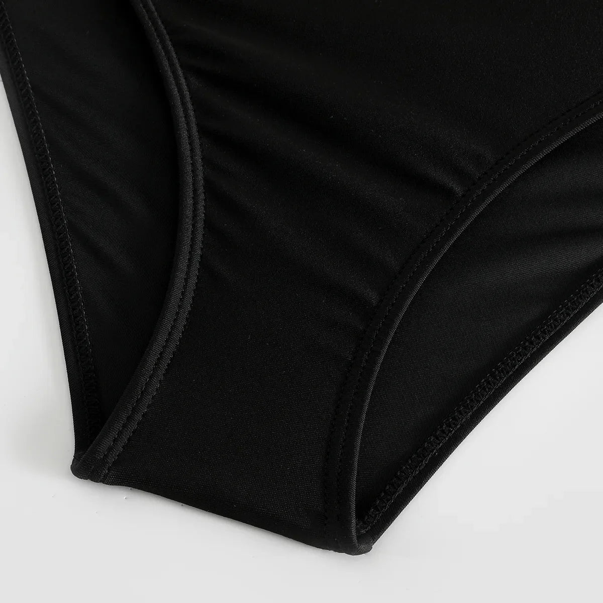 2026 Summer New Women Bikini Swimming Trunks,Solid Color Black Sexy High Waist High Elasticity Bottoms,Beach Swimwear Briefs