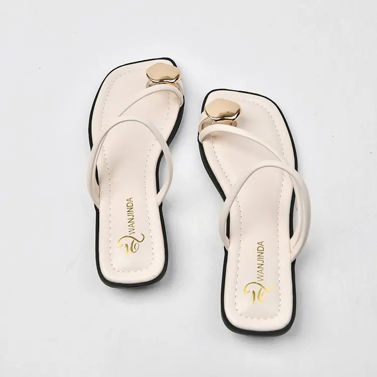 Beach Flip Flop Clip Toe Women Flats Slippers Shoes Outdoor Casual Ladies Low Heel Slides