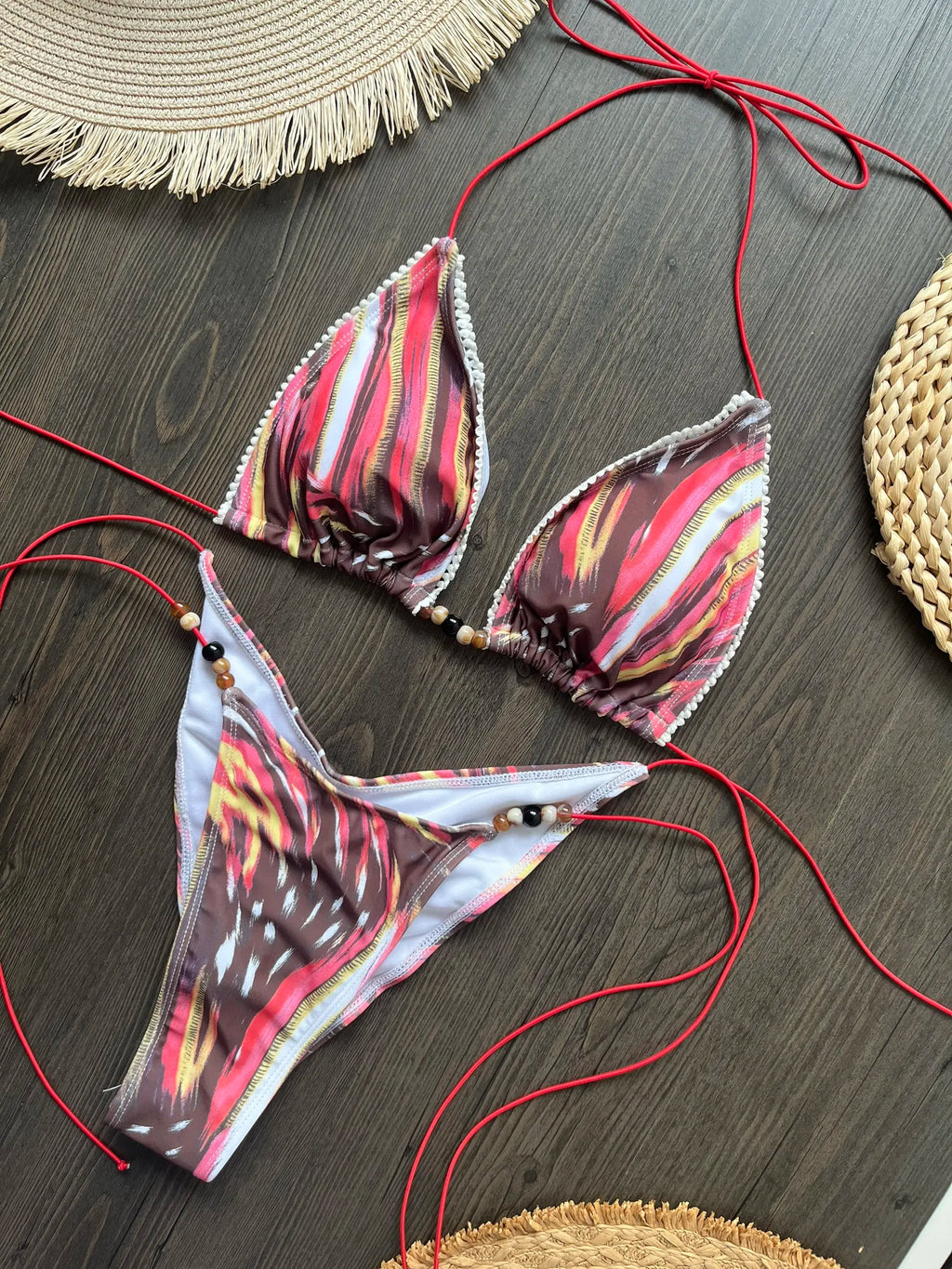 Micro Bikinis 2025 Sexy Women Swimsuit Swimwear Female Thong Bikini Set Biquini Bathing Suit Print Swimming Suits Beachwear