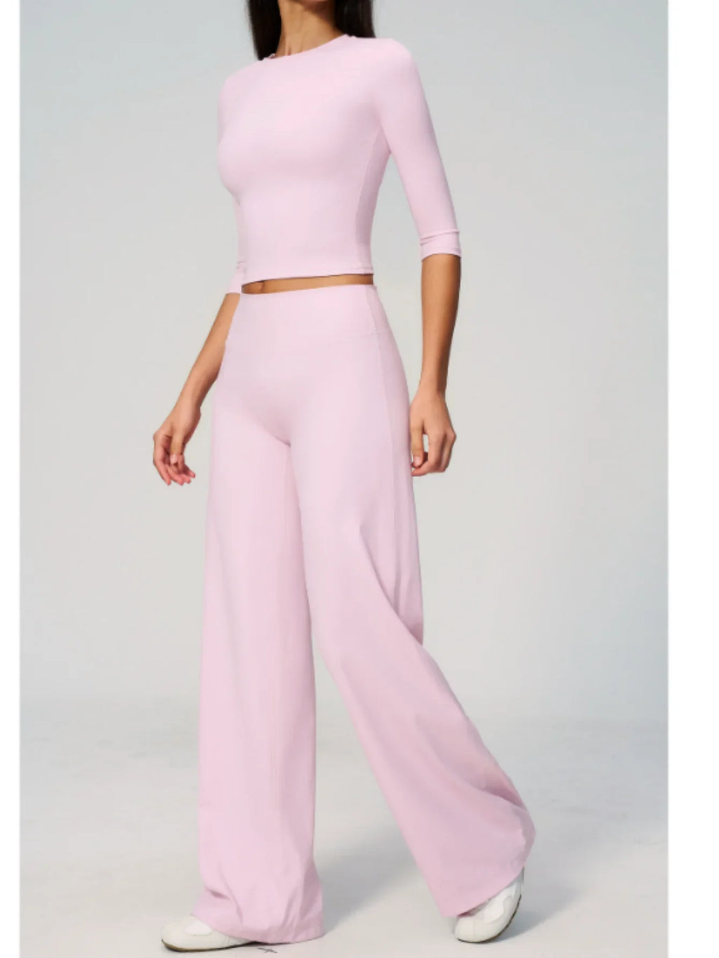 Women Tracksuit Yoga Sets Half Sleeve O Neck Slim Sports T Shirts Fitness Suit Outdoor High Waist Flare Pants Workout Clothes
