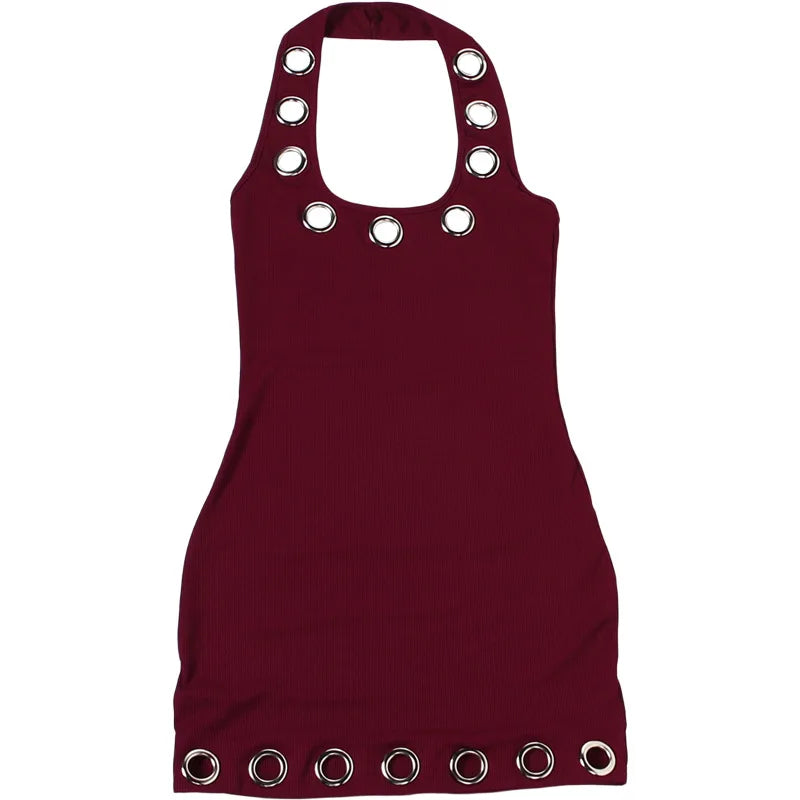 Summer Women's Fashion Dress Backless Hot Girl Sexy Slim Hip Cover Dress