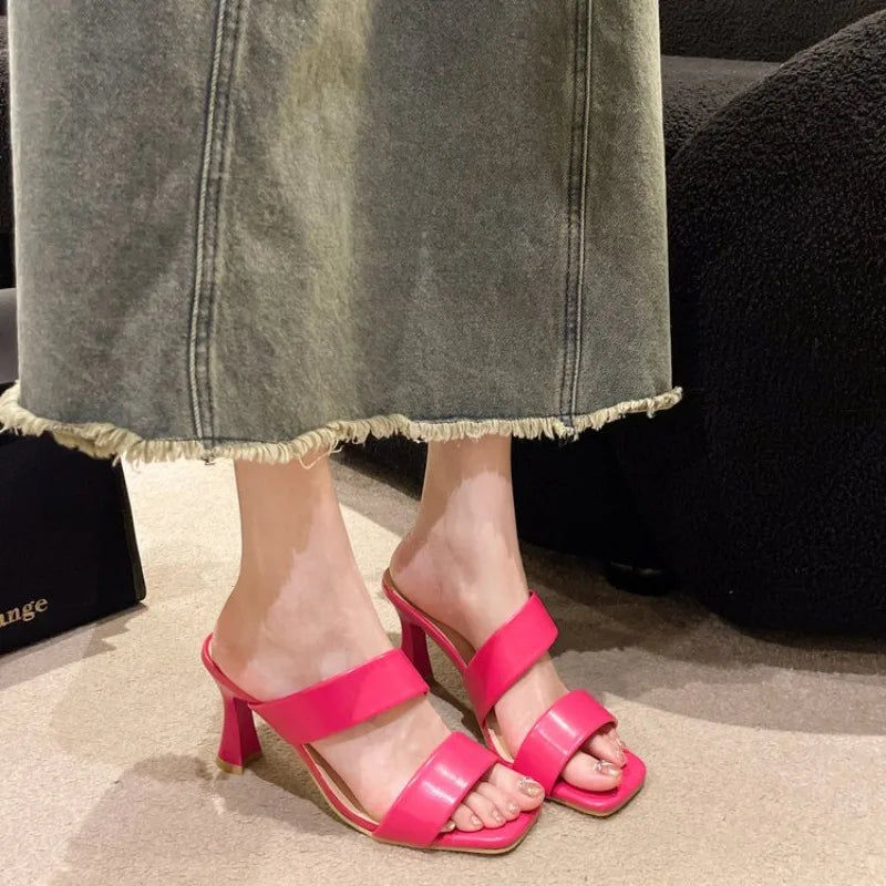 Summer Outdoor Wear Thick Heel  2026   Line Open Toe Fashion High Heel  Sandals
