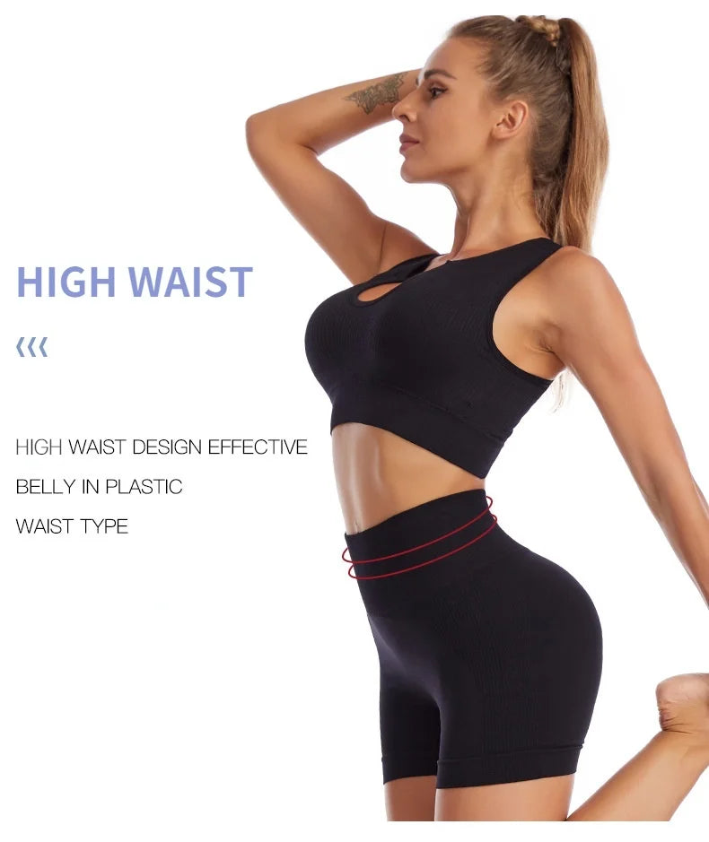 New Sports Bra Women Sexy Deep U-neck Push Up Gym Jogging Yoga Fitness Shockproof Vest Crop Tops Female Sport Bras Set for Women
