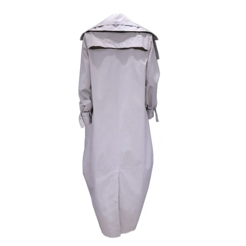 Phantasy Long Trench Coat Women Loose Button Fashion Casual Suit Elegant Female Pockets Streetwear Commuter Lady Coat Autumn