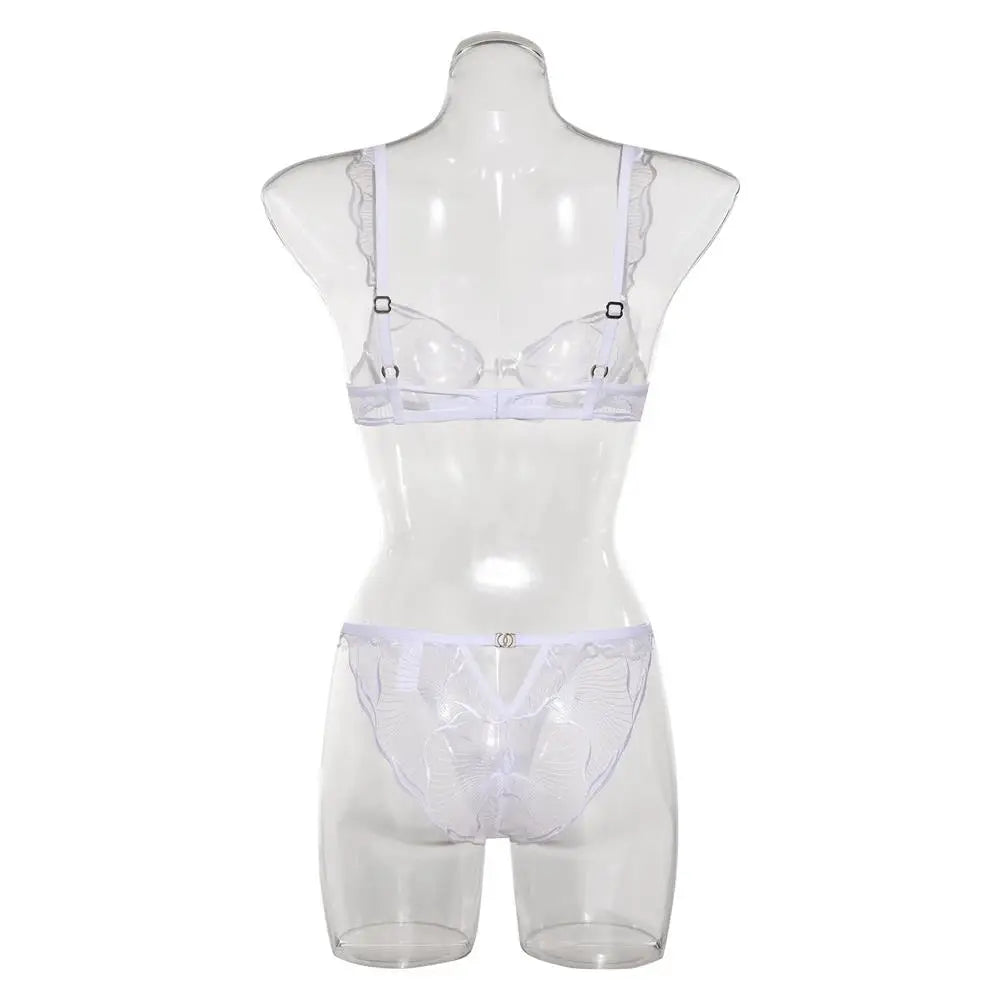 Summer French Minimizer Bra Beachwear Large Bust Pure Embroidery Lace Ultra Thin Plate Size Light Support Wirefree AU MOYISU