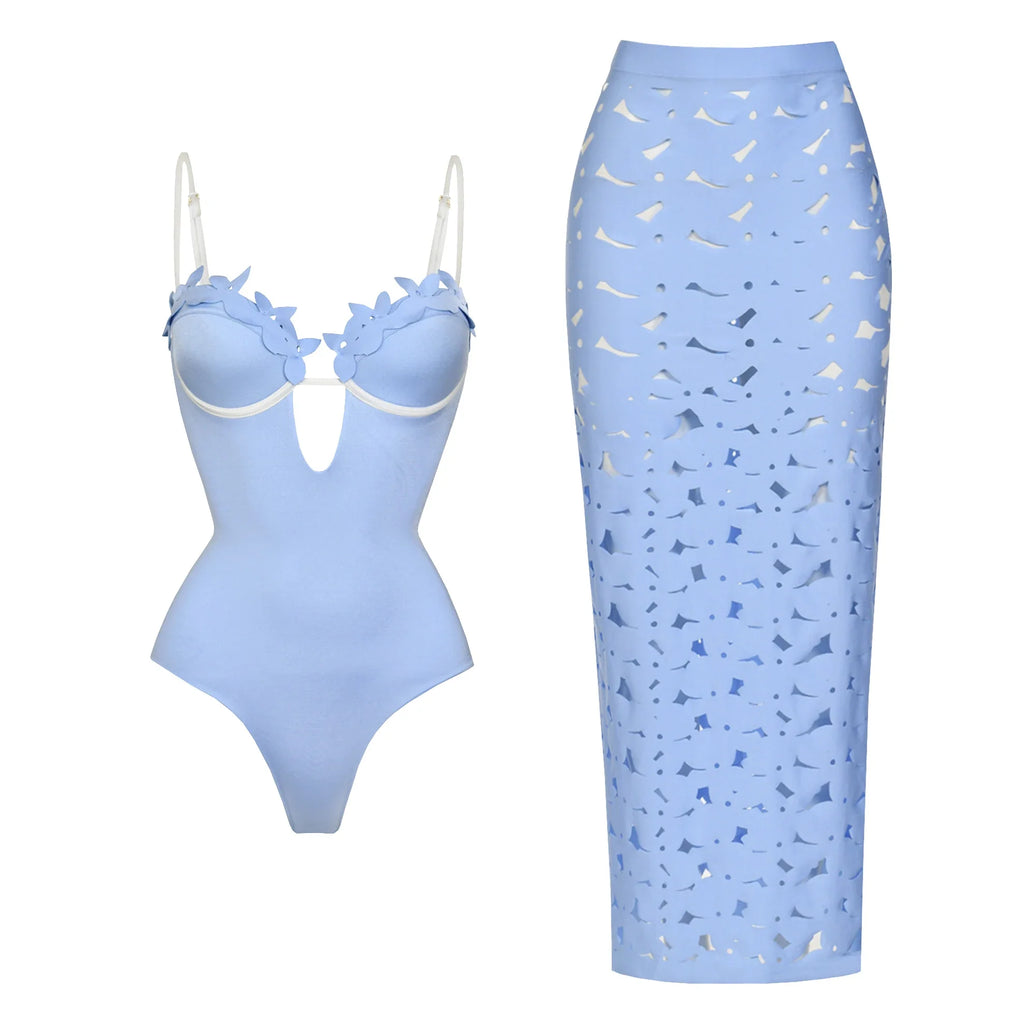 2025 High Quality One Piece Swimsuit Floral Ruffle Printed Push Up Women Bikini Set Swimwear Slimming Bathing Suit Beach Wear