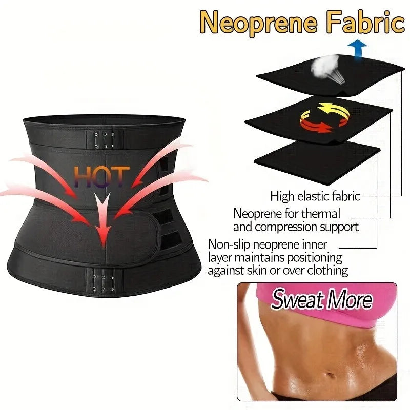 Neoprene Waist Trimmer Belt - Women's Body Shaper with Sauna Sweat Technology, Tummy Control Benefits Sleek Shapewear