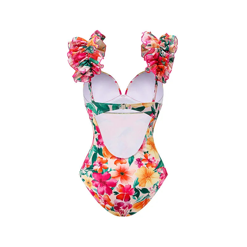 2026 New Fashion High Quality One Piece Swimsuit Skirt Swimsuit Print Padded Swimwear Women Slimming Bathing Suit Beach Wear
