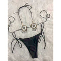 New Sexy Shell Beads Scalloped Bikini Women Swimwear Female Swimsuit Two-Pieces Bikini Set Halter Bather Bathing Suit Swim V8026