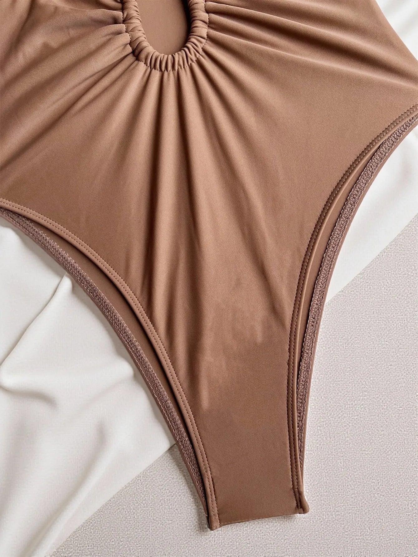 2026 Summer Women's One-piece Suit Swimwear Sexy Hollow Out Neck Lace-up Bodysuit Beachwear High Waist Push Up Bathing Suits