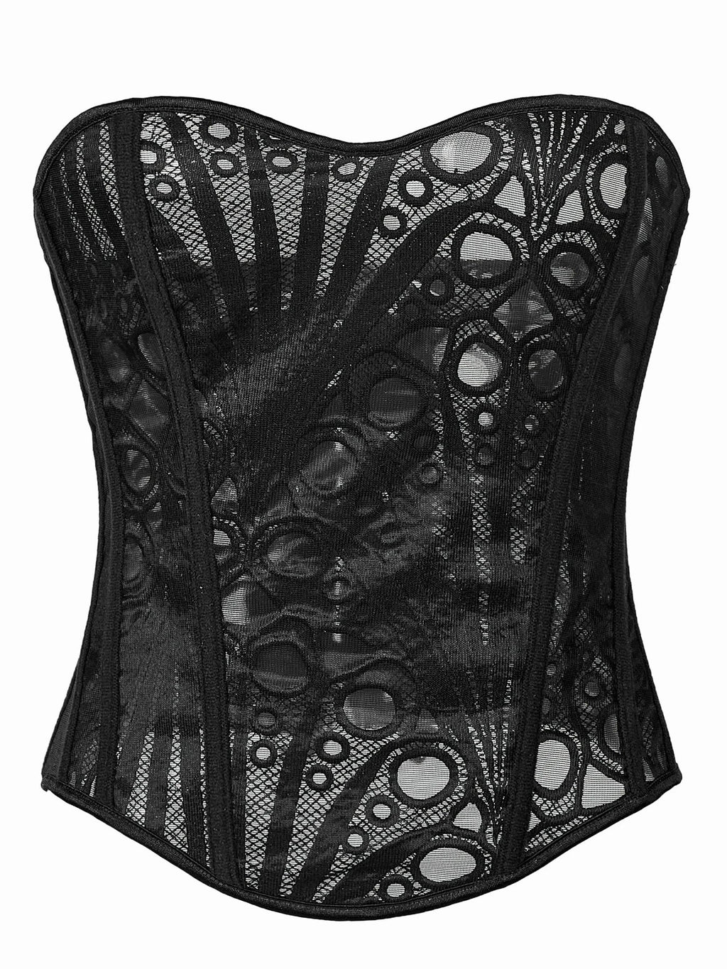 Women’s Tie-Dye Lace Boned Bustier, Sexy Strapless Corset Top, Hollow-out Breathable Slimming Shapewear