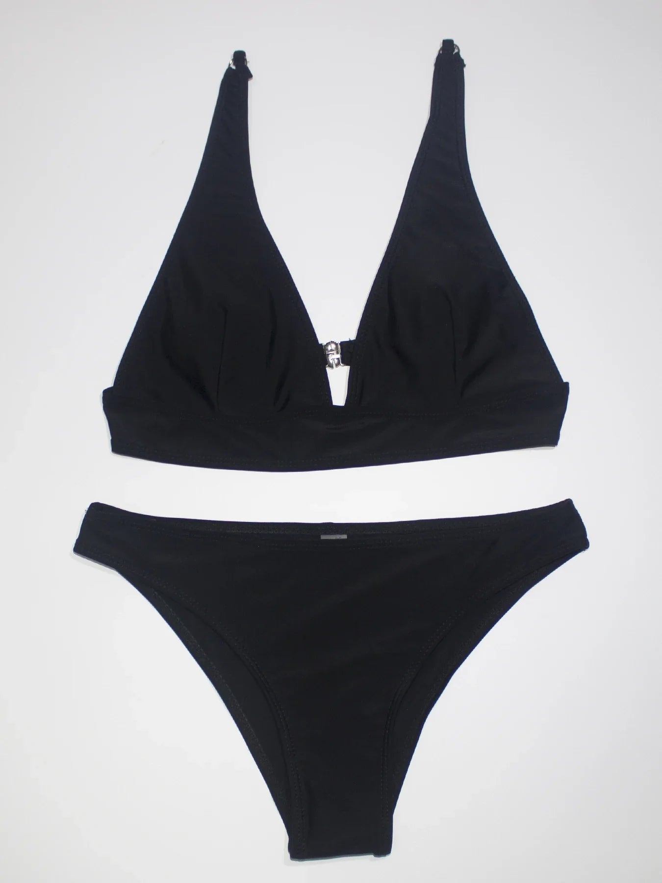 Ladies Bikini Set V-Neck Back Strap Design Adjustable Shoulder Straps High Waist Swimsuit Perfect for Beach And Pool