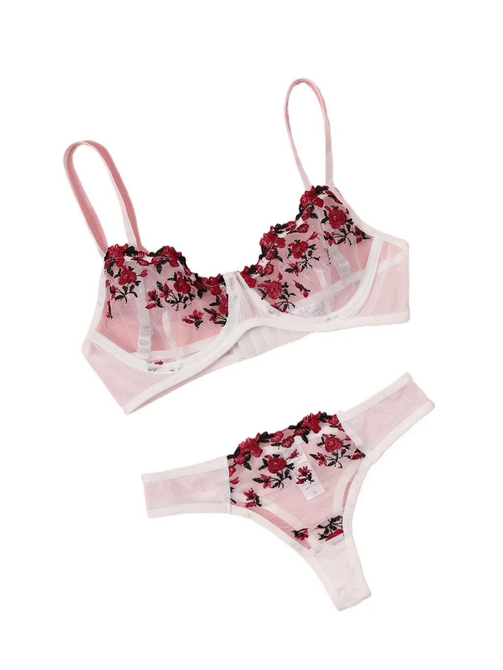 Sexy Lace Lingerie Bra And Panty Sets Women Underwear Flower Embroidery Bralette Set