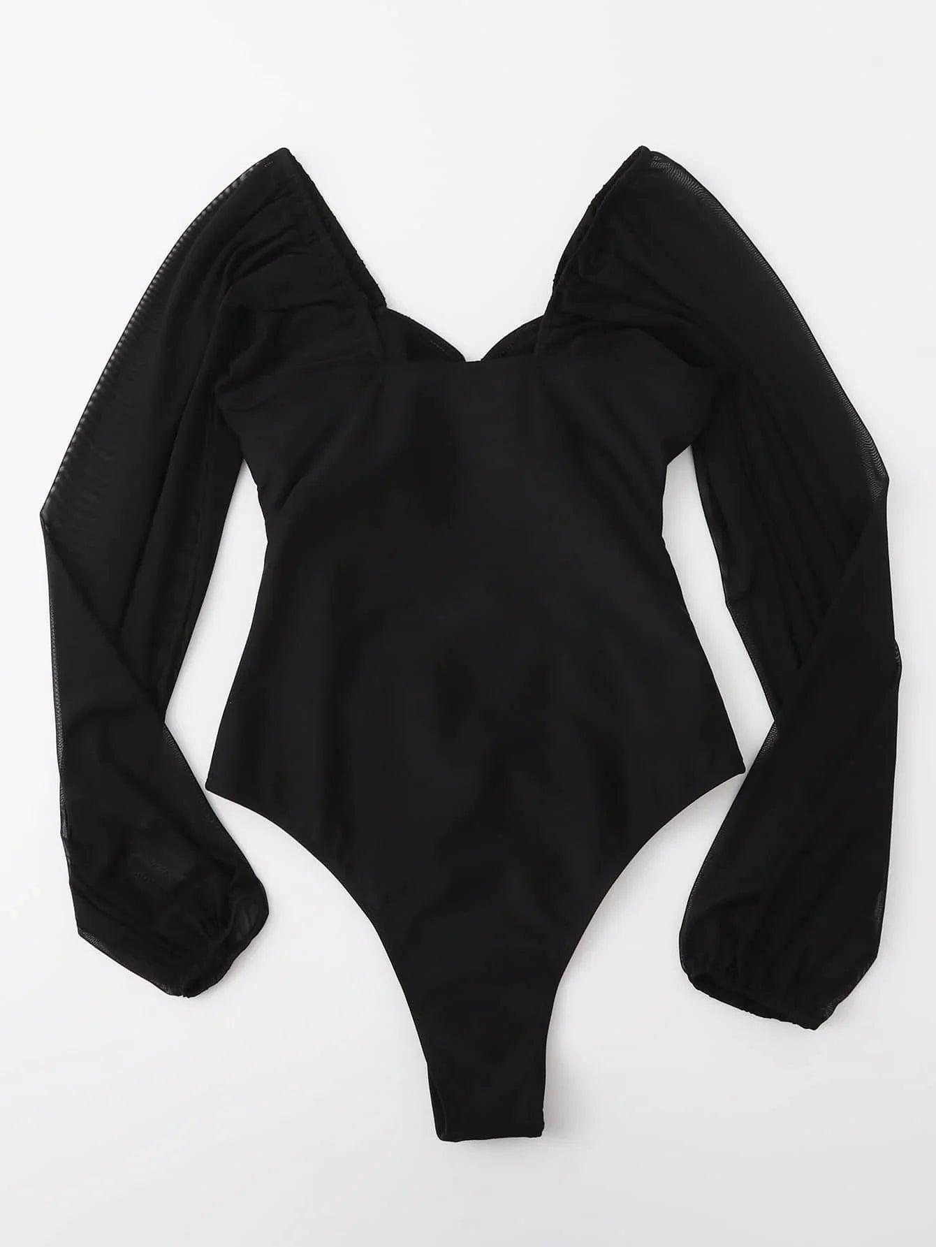 2026 Black Swimsuit One Piece Solid Long Sleeve Swimwear Women Bathing Suit Female Padded Swimming Summer Beachwear Bodysuit